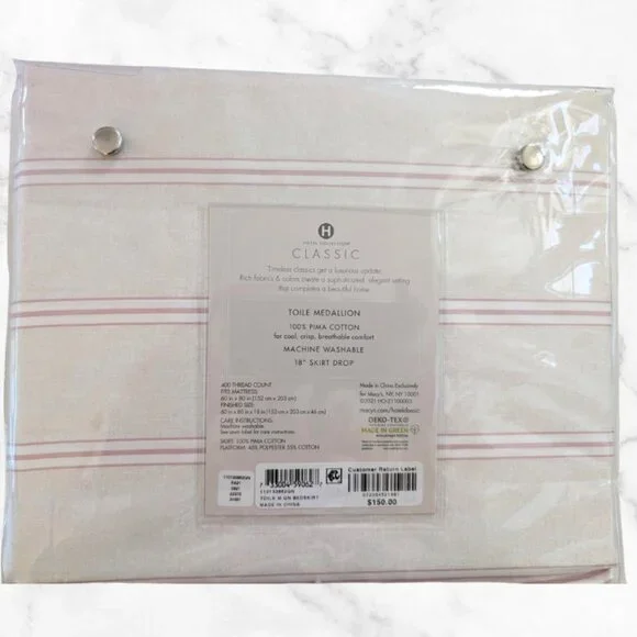 NWT | HOTEL COLLECTION Toile Medallion Queen Bedskirt | Dust Ruffle - Picture 4 of 5
